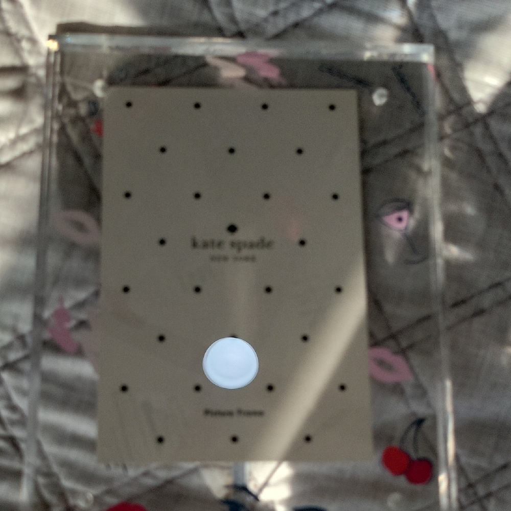 Kate Spade Clear Acrylic Frame with Red and Pink Accents